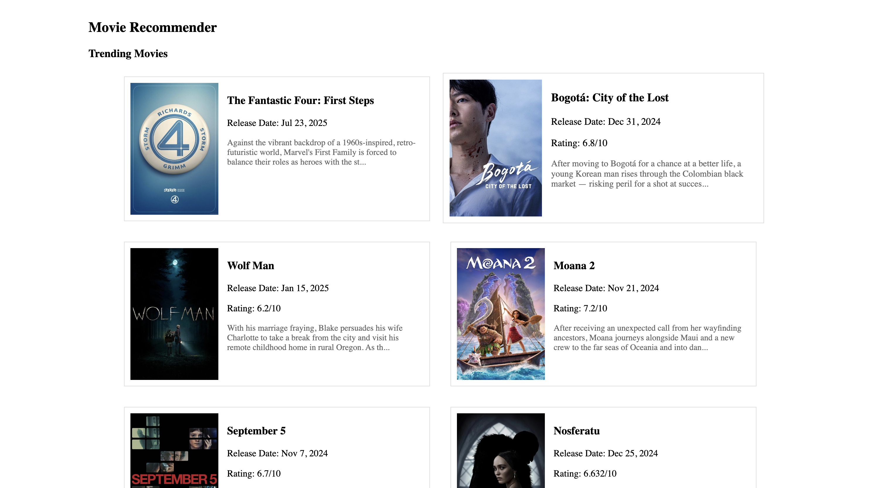 Movie Recommender